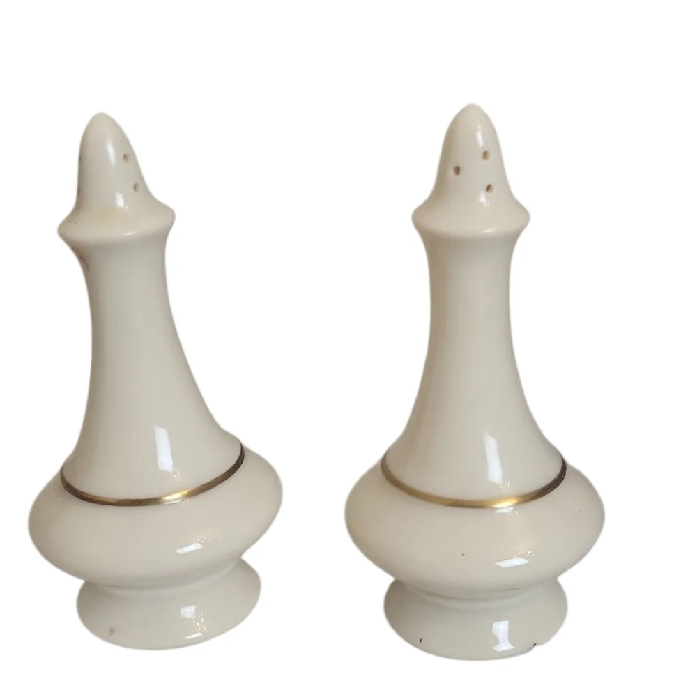 Vintage LENOX SALT & PEPPER SHAKERS-24% carat gold
